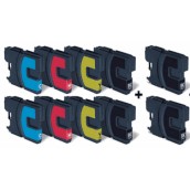 Brother LC-1100 multipack (4x zwart + 6 kleuren) (huismerk) Brother LC-1100 multipack (4x zwart + 6 kleuren) (huismerk)